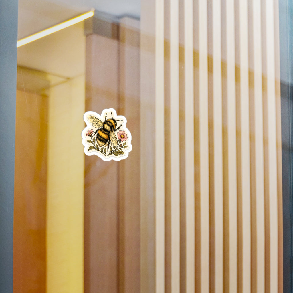 Copy of Bumblebee Floral Sticker — Kiss-Cut Bee Sticker for Laptops, Journals & Gifts